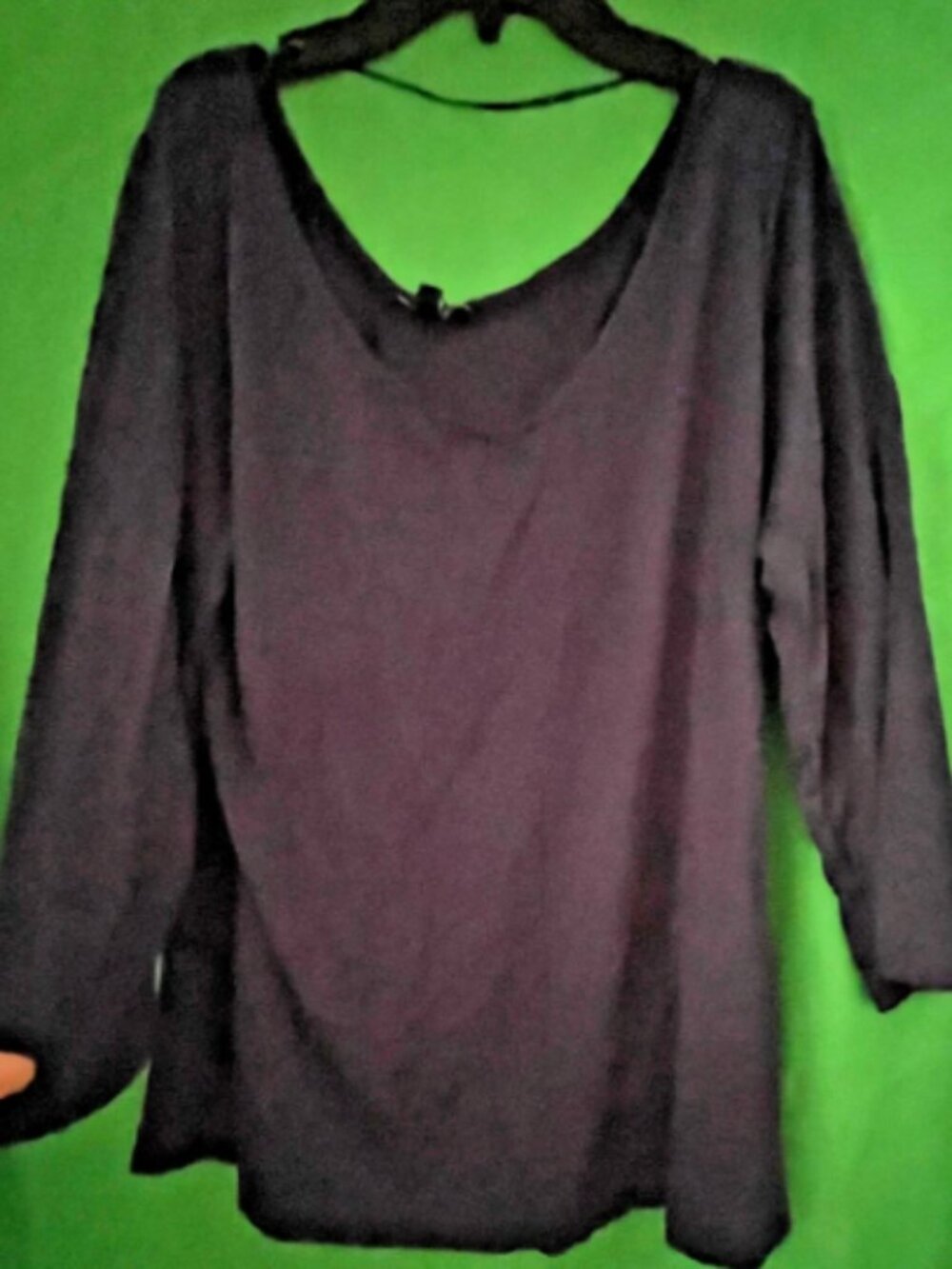 Cable & Gauge Studio Women's Oversized Black Pullover Long Sleeve Top Size XL